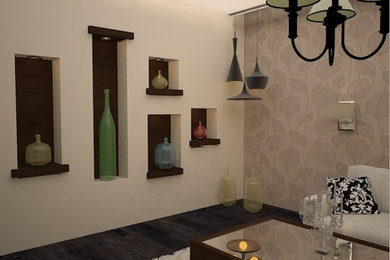 Family room - modern family room idea in Other