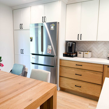 Two-Tone Simplicity: White Slim Shaker & Oak Fusion | Mission Viejo