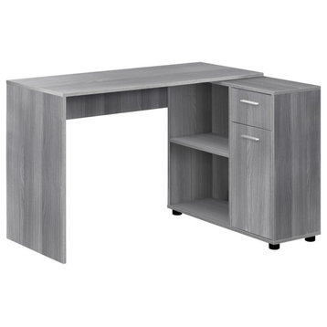 Computer Desk - 46"L / Grey With A Storage Cabinet