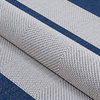 Couristan Afuera Yacht Club 5229 and 8503 Striped Rug, Midnight Blue and Ivory