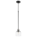 Quorum - Quorum 310-6965 One Light Pendant, Black w Satin Nickel Finish - Quorum 310-6965 One Light Pendant, Black w Satin Nickel Finish Bulbs Not Included, Number of Bulbs: 1, Max Wattage: 100.00, Bulb Type: E26, Power Source: Hardwired