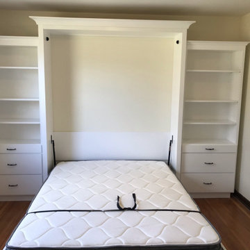 Nashville Murphy Beds Vertical Queen Murphy Bed with Side Cabinets & Shelving
