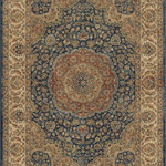 Palmetto Living by Orian - Palmetto Living by Orian Alexandra Rochester Navy Area Rug, 9'x13' - Deep blues, khakis and creams collide in the Rochester area rug by Palmetto Living. Building off a golden center medallion, this detailed rug showcases thoughtful design and works well with a variety of color palettes and styles.