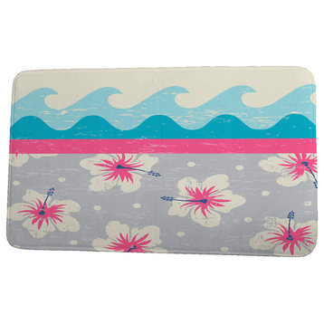 Surf, Sand, & Sea Surf, Sand, & Sea Floral Print Bath Mat, Pink, 17"x24"