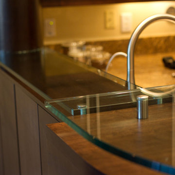 "Corsica" Maple Espresso with Glass Countertops