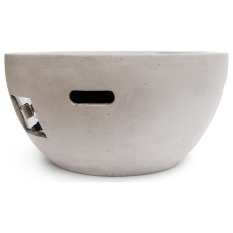 Toulouse Outdoor 40,000 BTU Lightweight Concrete Fire Pit Bowl, No Tank Holder, Light Gray