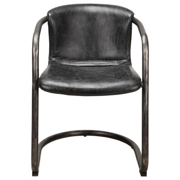 Freeman Dining Chair Onyx Black Leather, Set of 2