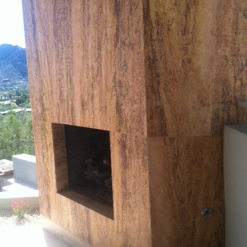 Natural Stone Outdoor Fireplace