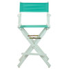 24" Director's Chair With White Frame, Teal Canvas
