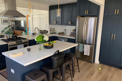 Example of a minimalist kitchen design in Los Angeles