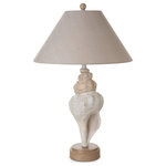 Lux Lighting - Conch 30" Seashell Coastal Table Lamp, Set of 2 - Introducing the 30-Inch Poly Resin Conch Shell-Shaped Table Lamp, a coastal-inspired lighting fixture that brings the enchanting beauty of the sea into your home. This lamp is more than just a source of light; it's a work of art that captures the essence of beachside living and seaside serenity.