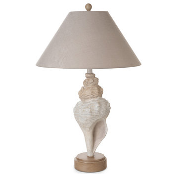 Conch 30" Seashell Coastal Table Lamp, Set of 2