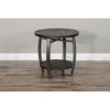 Sunny Designs Homestead 24" Mahogany Wood & Metal End Table in Tobacco Leaf