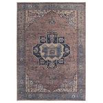 Jaipur Living - Vibe by Jaipur Living Barrymore Medallion Blue/ Dark Brown Area Rug 3'11"X6' - The Vindage collection melds vintage inspiration with on-trend colorways and durability for lived-in spaces. This digitally printed assortment features deep, rich tones and stunning abrashed designs that lend heirloom style to any home. The Barrymore area rug depicts a distressed medallion pattern with floral detailing in rich tones of Blue, dark brown, beige, and green. The easy-care design withstands pets, children, and high traffic areas of the home such as living rooms, dining areas, kitchens, and bathrooms.