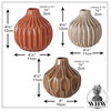 3 Piece Orange/Tan/Brown Stoneware Table Vase Set