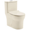 Burdon One Piece Square Toilet Dual Flush 0.8/1.28 gpf, Bisque