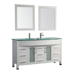 Agerta 63 inch Double Sink Bathroom Vanity Set White Finish - Products