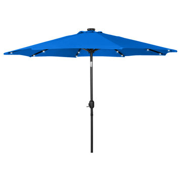 WestinTrends 9Ft Outdoor Patio Solar Powered LED Light Market Table Umbrella, Royal Blue