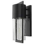Hinkley - Hinkley 1320BK Shelter - One Light Outdoor Small Wall Mount - Black solid aluminum wall lantern with clear seedy glass shade. The concealed light source makes this Dwell series lantern Dark sky compliant.