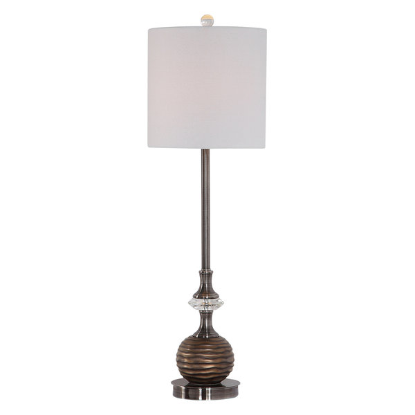 33 Buffet Table Lamp, Bronze Textured Bronze Table Lamp with Satin