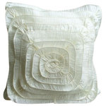 The HomeCentric - Vintage Frills, Ivory Crushed Art Silk 18"x18" Decorative Pillows Cover - Vintage Frills is an exclusive 100% handmade decorative pillow cover designed and created with intrinsic detailing. A perfect item to decorate your living room, bedroom, office, couch, chair, sofa or bed. The real color may not be the exactly same as showing in the pictures due to the color difference of monitors. This listing is for Single Pillow Cover only and does not include Pillow or Inserts.