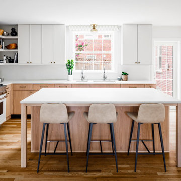 Wood + White Kitchen in Northwest, Washington, DC