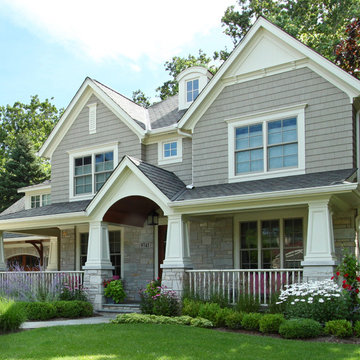 Transitional Craftsman with Dramatic Porticos