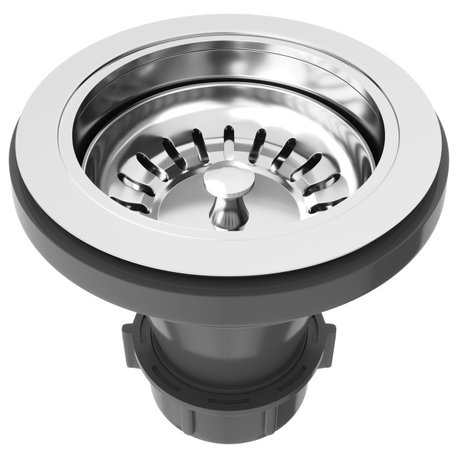 VIGO 3.5" W Kitchen Sink Drain Assembly with Strainer and Basket Stopper, Crome