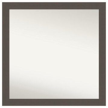 Brushed Pewter Non-Beveled Wall Mirror 29.5x29.5 in.