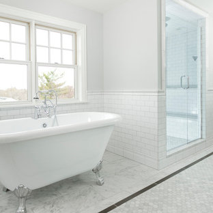 Bäder mit Löwenfuß-Badewanne und Doppeldusche Ideen, Design & Bilder