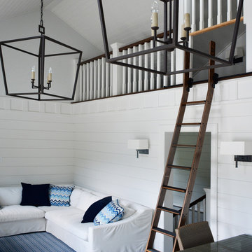 Pool pavilion living area and sleeping loft