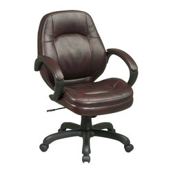 Deluxe Mid Back Black Managers Chair - Office Chairs