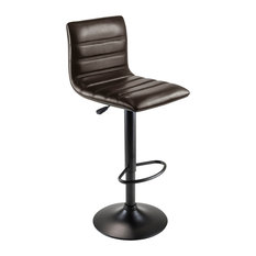 Winsome - Holly Air Lift Stool, Triple Stich, L Back, Soft Pu Seat - Bar Stools and Counter Stools