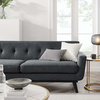 Engage Herringbone Fabric Sofa, Charcoal