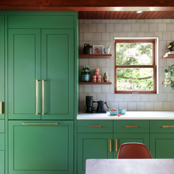 Woodsy Green Kitchen