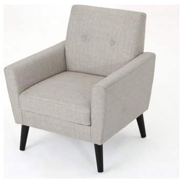 GDF Studio Sierra Mid Century Fabric Club Chair, Beige