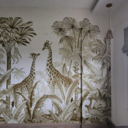 Van, Beautiful Vintage Jungle Theme Kids Wallpaper, Customised - Wallpaper