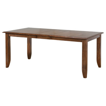 Simply Brook 72" Rectangular Extendable Dining Table | Amish Brown | Seats 8