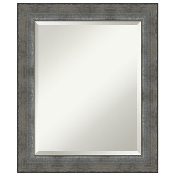 Forged Pewter Beveled Wood Wall Mirror 20 x 24 in.