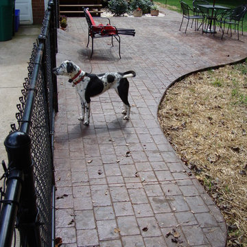Stamped Concrete Patio with Fire Pit