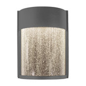 LED Wall Sconce, Graphite With Clear Seedy, 6"x8"