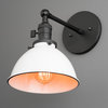 Wall Sconce, Industrial Lighting, White Bucket Shade