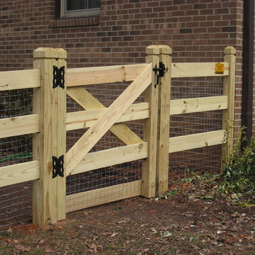 3 Rail "Post & Rail" style Wood Fence with 2x2 Wire Mesh