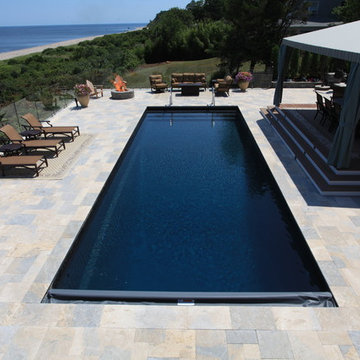 Rectangle Fiberglass Pool and Spa - Miller Place