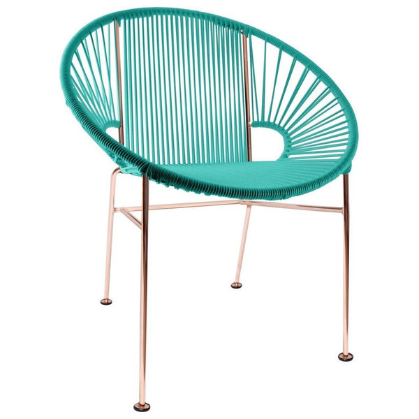 Innit Designs Concha Chair, Copper Base, Turquoise