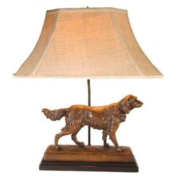 Sculpture Table Lamp TRADITIONAL Lodge Setter Dog Dogs 1-Light