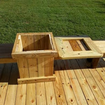 Deck with Pergola, benches and planter boxes