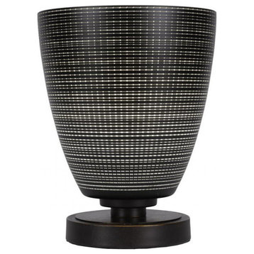 Luna Accent Table Lamp With 8" Black Matrix Glass, Dark Granite