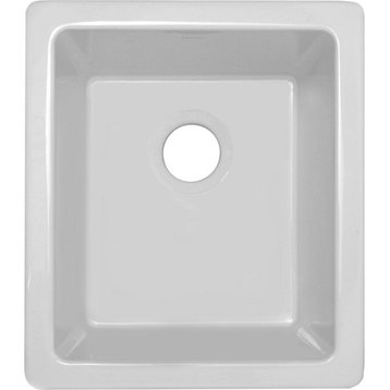 Elkay SWU1517 16-7/16" Undermount Single Basin Fireclay Bar Sink - White