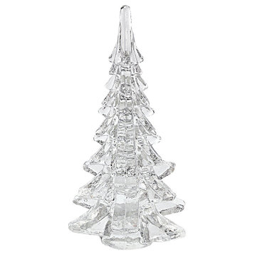 Mouth Blown Art Glass Christmas Tree, 11"